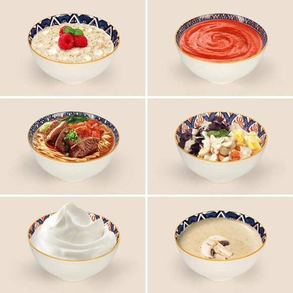 Ceramic Rice Bowls,10 Oz Japanese Style Porcelain Dessert Soup, Cereal, Ice Crea - Picture 14 of 16